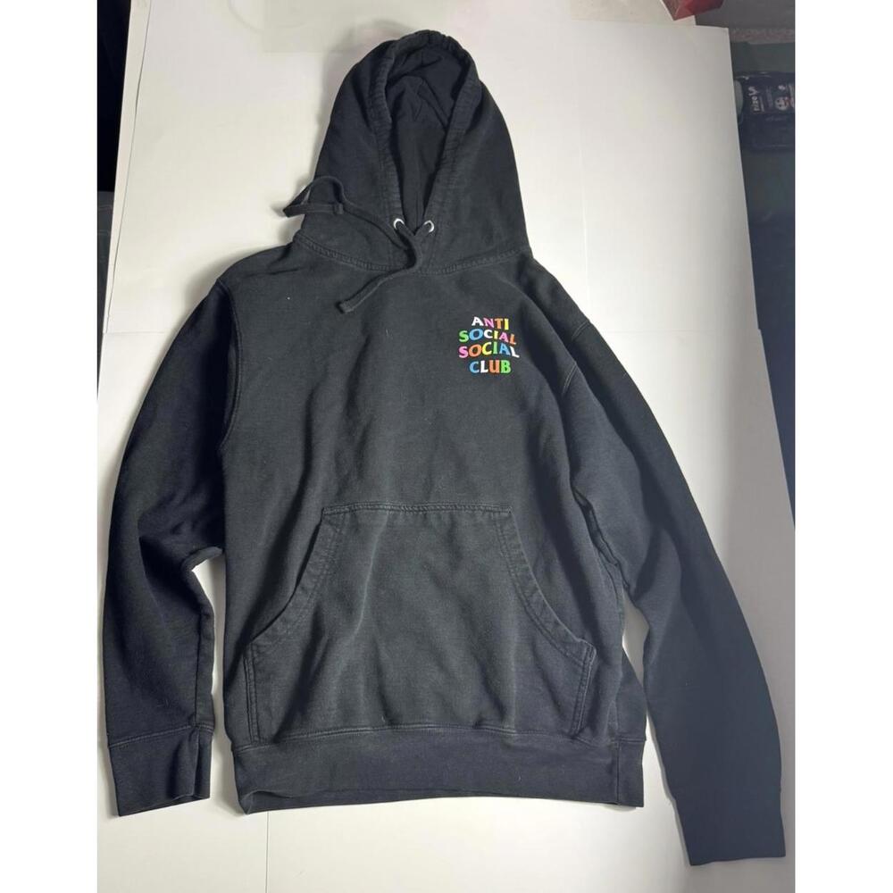 Anti Social Club Hoodie Adult Size Small Black Long Sleeve Men's Graphic